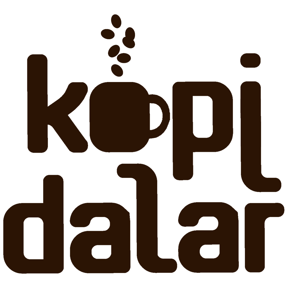 Logo Kopi Dalar ikon coklat tanpa bingkai