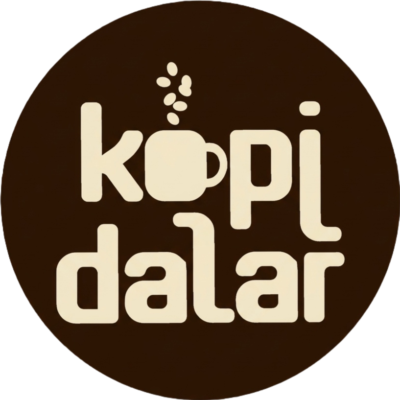 Logo Kopi Dalar bulat penuh coklat