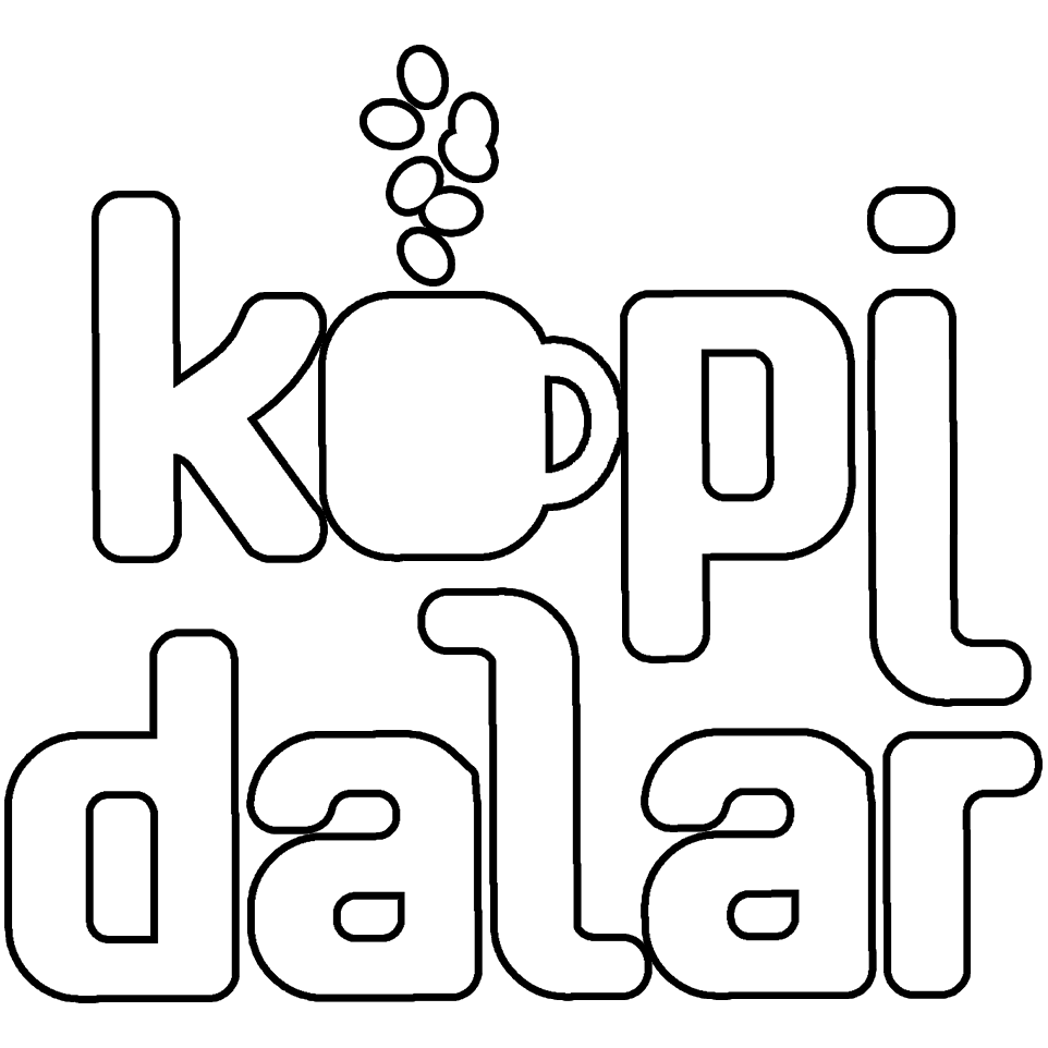 Logo Kopi Dalar putih latar hitam
